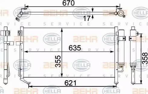 BEHR HELLA Service 8FC 351 304-141 - Condensatore, Climatizzatore www.autoricambit.com