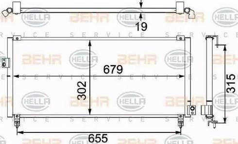 BEHR HELLA Service 8FC 351 304-161 - Condensatore, Climatizzatore www.autoricambit.com