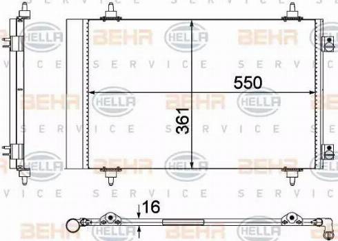 BEHR HELLA Service 8FC 351 304-284 - Condensatore, Climatizzatore www.autoricambit.com