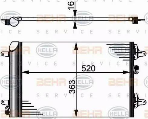 BEHR HELLA Service 8FC 351 301-524 - Condensatore, Climatizzatore www.autoricambit.com