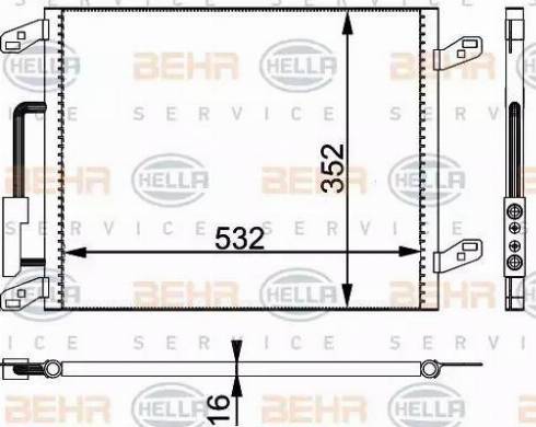 BEHR HELLA Service 8FC 351 301-101 - Condensatore, Climatizzatore www.autoricambit.com