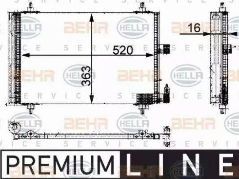 BEHR HELLA Service 8FC 351 301-381 - Condensatore, Climatizzatore www.autoricambit.com