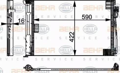 BEHR HELLA Service 8FC 351 301-324 - Condensatore, Climatizzatore www.autoricambit.com