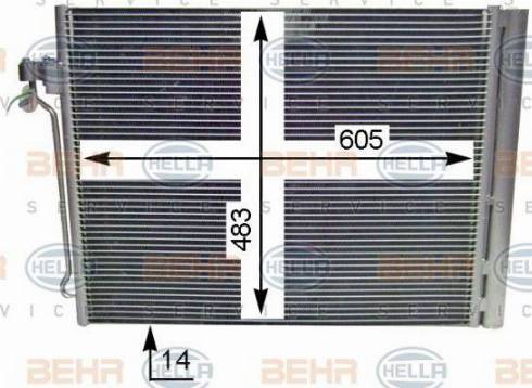 BEHR HELLA Service 8FC 351 303-634 - Condensatore, Climatizzatore www.autoricambit.com