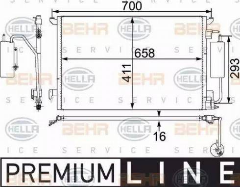 BEHR HELLA Service 8FC 351 302-591 - Condensatore, Climatizzatore www.autoricambit.com