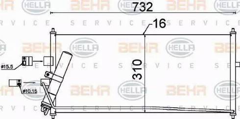 BEHR HELLA Service 8FC 351 302-521 - Condensatore, Climatizzatore www.autoricambit.com