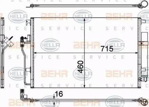 BEHR HELLA Service 8FC 351 307-641 - Condensatore, Climatizzatore www.autoricambit.com