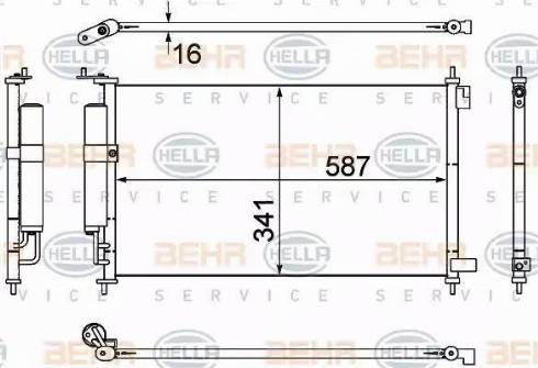 BEHR HELLA Service 8FC 351 307-791 - Condensatore, Climatizzatore www.autoricambit.com