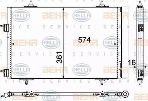 BEHR HELLA Service 8FC 351 319-441 - Condensatore, Climatizzatore www.autoricambit.com