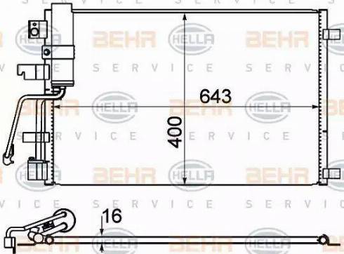 BEHR HELLA Service 8FC 351 310-221 - Condensatore, Climatizzatore www.autoricambit.com