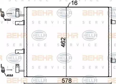 BEHR HELLA Service 8FC 351 318-691 - Condensatore, Climatizzatore www.autoricambit.com