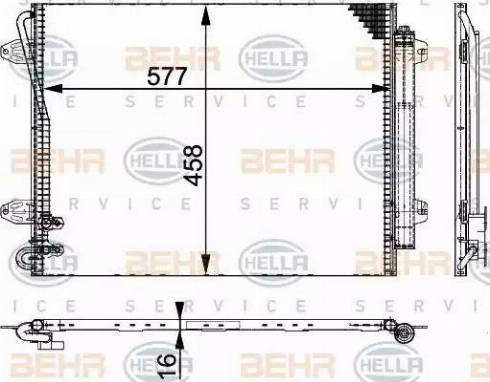 BEHR HELLA Service 8FC 351 317-551 - Condensatore, Climatizzatore www.autoricambit.com