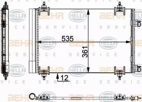 BEHR HELLA Service 8FC 351 317-574 - Condensatore, Climatizzatore www.autoricambit.com