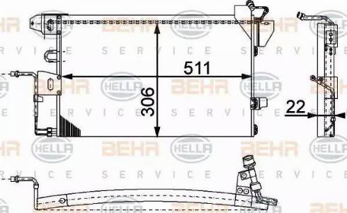 BEHR HELLA Service 8FC 351 317-311 - Condensatore, Climatizzatore www.autoricambit.com