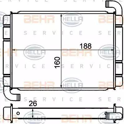 BEHR HELLA Service 8FH 351 000-571 - Scambiatore calore, Riscaldamento abitacolo www.autoricambit.com