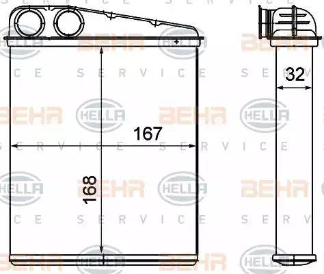 BEHR HELLA Service 8FH 351 000-641 - Scambiatore calore, Riscaldamento abitacolo www.autoricambit.com