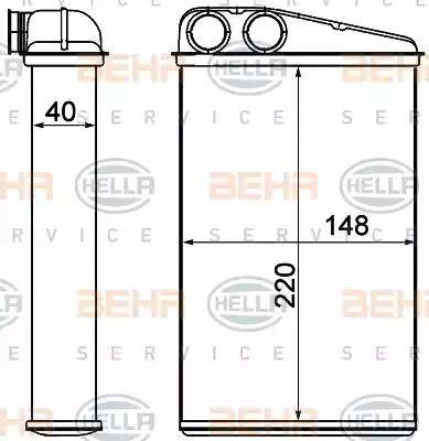 BEHR HELLA Service 8FH 351 000-651 - Scambiatore calore, Riscaldamento abitacolo www.autoricambit.com