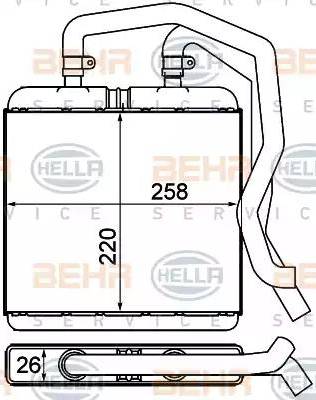 BEHR HELLA Service 8FH 351 000-601 - Scambiatore calore, Riscaldamento abitacolo www.autoricambit.com