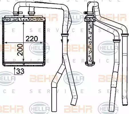 BEHR HELLA Service 8FH 351 000-151 - Scambiatore calore, Riscaldamento abitacolo www.autoricambit.com