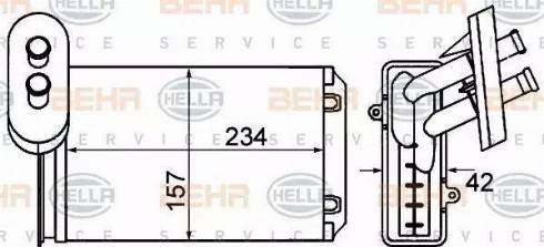 BEHR HELLA Service 8FH 351 001-611 - Scambiatore calore, Riscaldamento abitacolo www.autoricambit.com