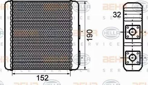 BEHR HELLA Service 8FH 351 308-441 - Scambiatore calore, Riscaldamento abitacolo www.autoricambit.com