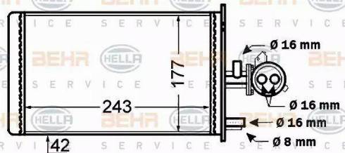 BEHR HELLA Service 8FH 351 308-181 - Scambiatore calore, Riscaldamento abitacolo www.autoricambit.com