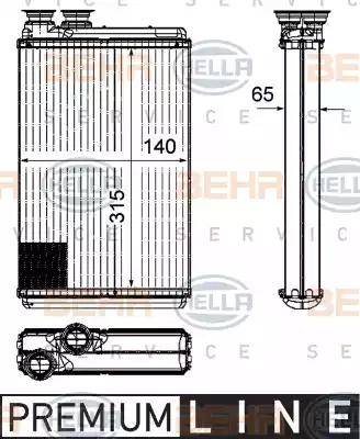 BEHR HELLA Service 8FH 351 315-571 - Scambiatore calore, Riscaldamento abitacolo www.autoricambit.com