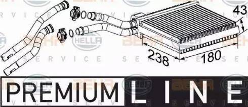 BEHR HELLA Service 8FH 351 315-641 - Scambiatore calore, Riscaldamento abitacolo www.autoricambit.com