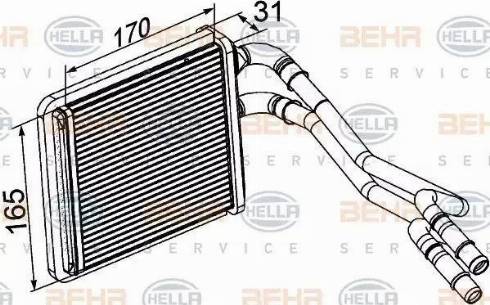 BEHR HELLA Service 8FH 351 315-601 - Scambiatore calore, Riscaldamento abitacolo www.autoricambit.com