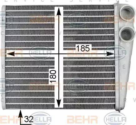 BEHR HELLA Service 8FH 351 315-781 - Scambiatore calore, Riscaldamento abitacolo www.autoricambit.com