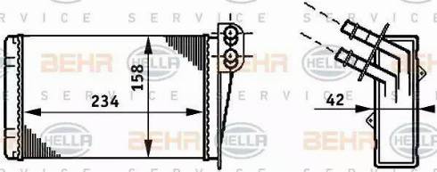 BEHR HELLA Service 8FH 351 311-031 - Scambiatore calore, Riscaldamento abitacolo www.autoricambit.com