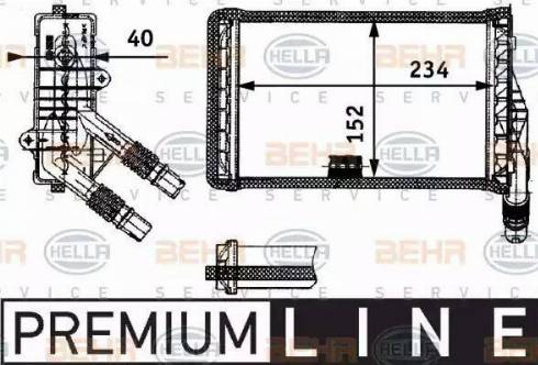 BEHR HELLA Service 8FH 351 311-311 - Scambiatore calore, Riscaldamento abitacolo www.autoricambit.com