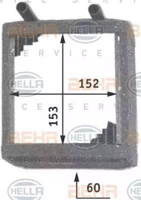 BEHR HELLA Service 8FH 351 311-381 - Scambiatore calore, Riscaldamento abitacolo www.autoricambit.com