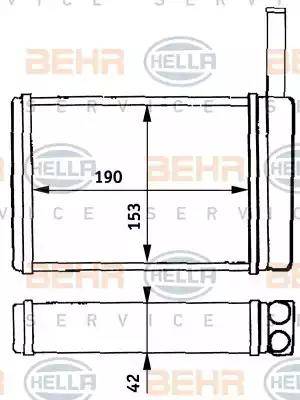 BEHR HELLA Service 8FH 351 313-121 - Scambiatore calore, Riscaldamento abitacolo www.autoricambit.com