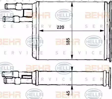 BEHR HELLA Service 8FH 351 313-171 - Scambiatore calore, Riscaldamento abitacolo www.autoricambit.com