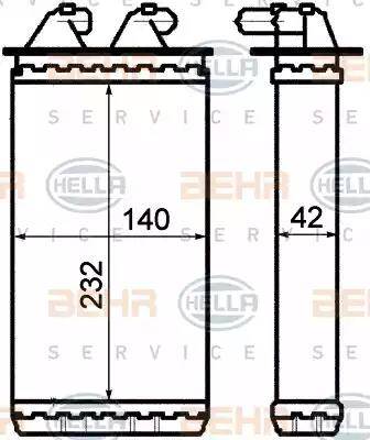 BEHR HELLA Service 8FH 351 313-201 - Scambiatore calore, Riscaldamento abitacolo www.autoricambit.com