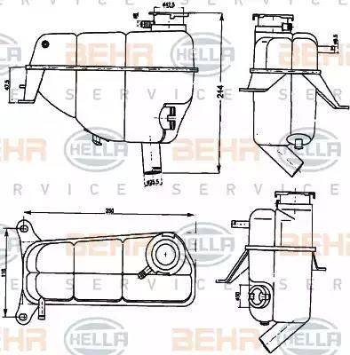 BEHR HELLA Service 8MA 376 755-171 - Serbatoio compensazione, Refrigerante www.autoricambit.com