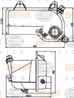 BEHR HELLA Service 8MA 376 789-721 - Serbatoio compensazione, Refrigerante www.autoricambit.com