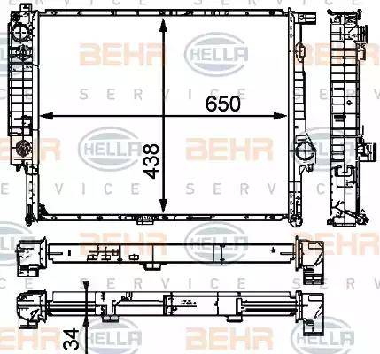 BEHR HELLA Service 8MK 376 910-271 - Radiatore, Raffreddamento motore www.autoricambit.com