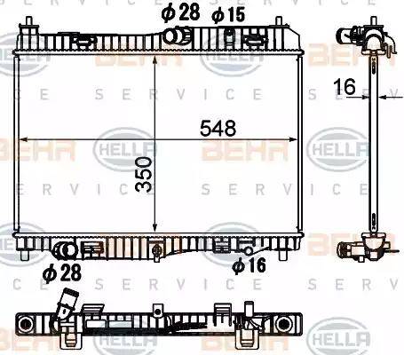 BEHR HELLA Service 8MK 376 790-501 - Radiatore, Raffreddamento motore www.autoricambit.com