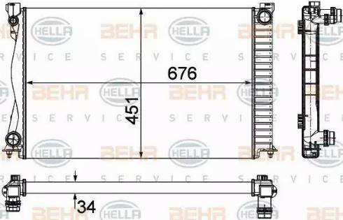 BEHR HELLA Service 8MK 376 790-104 - Radiatore, Raffreddamento motore www.autoricambit.com