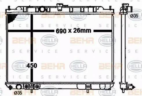 BEHR HELLA Service 8MK 376 790-301 - Radiatore, Raffreddamento motore www.autoricambit.com