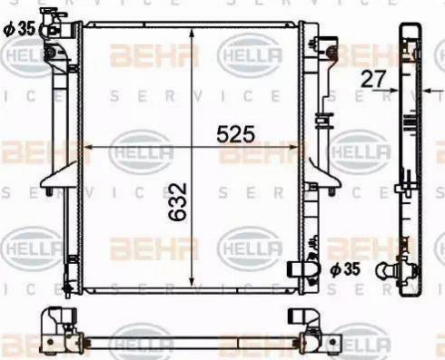 BEHR HELLA Service 8MK 376 790-331 - Radiatore, Raffreddamento motore www.autoricambit.com