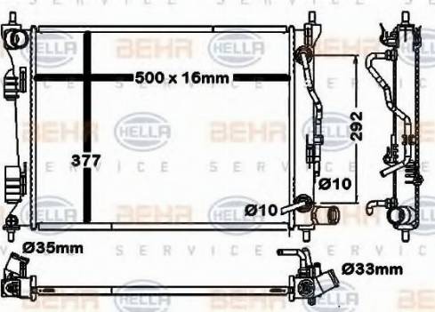 BEHR HELLA Service 8MK 376 792-391 - Radiatore, Raffreddamento motore www.autoricambit.com