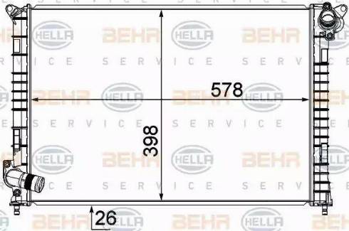 BEHR HELLA Service 8MK 376 749-521 - Radiatore, Raffreddamento motore www.autoricambit.com