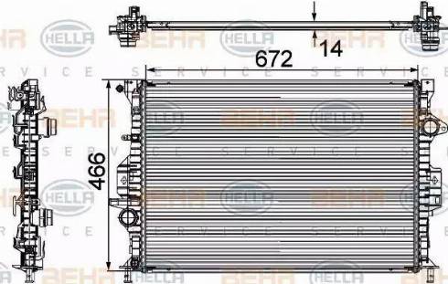 BEHR HELLA Service 8MK 376 745-594 - Radiatore, Raffreddamento motore www.autoricambit.com