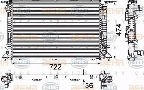 BEHR HELLA Service 8MK 376 745-651 - Radiatore, Raffreddamento motore www.autoricambit.com