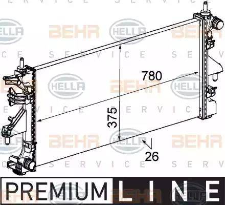 BEHR HELLA Service 8MK 376 745-091 - Radiatore, Raffreddamento motore www.autoricambit.com