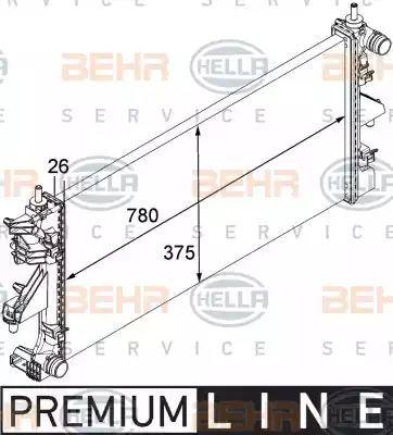 BEHR HELLA Service 8MK 376 745-021 - Radiatore, Raffreddamento motore www.autoricambit.com