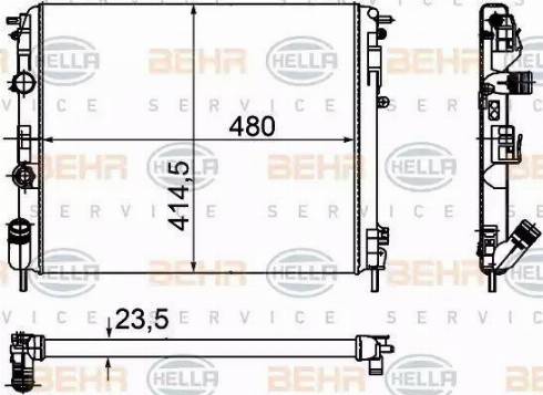 BEHR HELLA Service 8MK 376 755-341 - Radiatore, Raffreddamento motore www.autoricambit.com